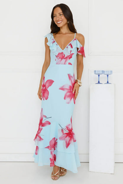 Meadow Mood Maxi Dress Blue