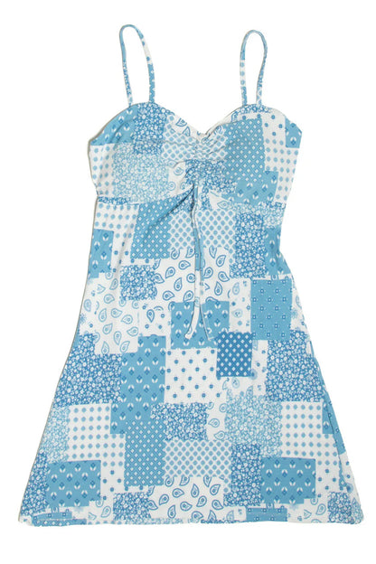 Patchwork Tie Front Dress