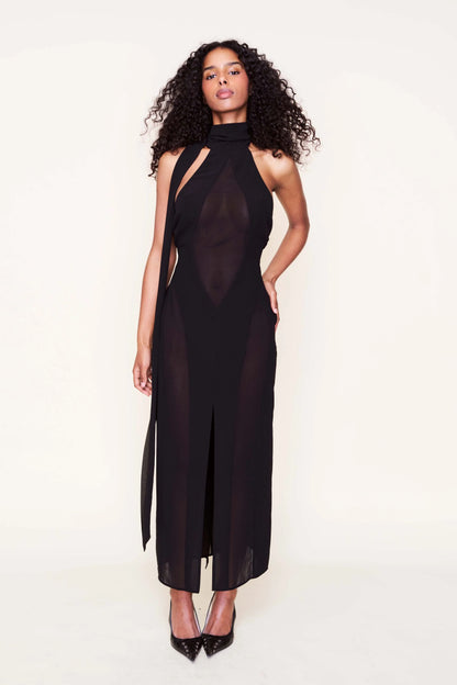 Koemi Sheer Panel Dress