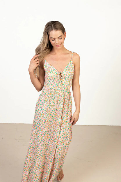 Padded Cup Ditsy Floral Maxi Dress