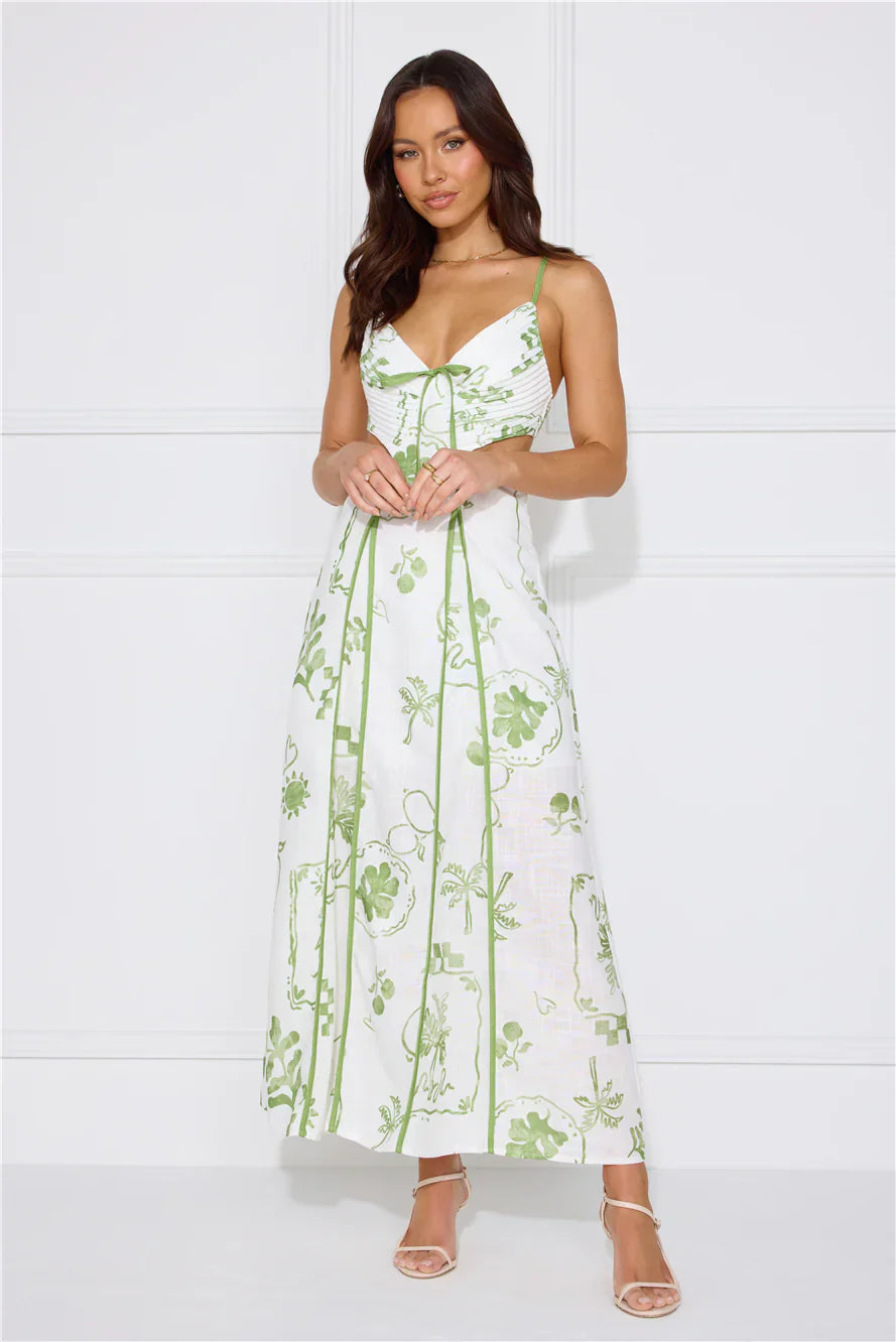 Summer Garden Maxi Dress Green