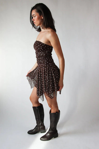 Tube Top Hanky Hem Mini Dress