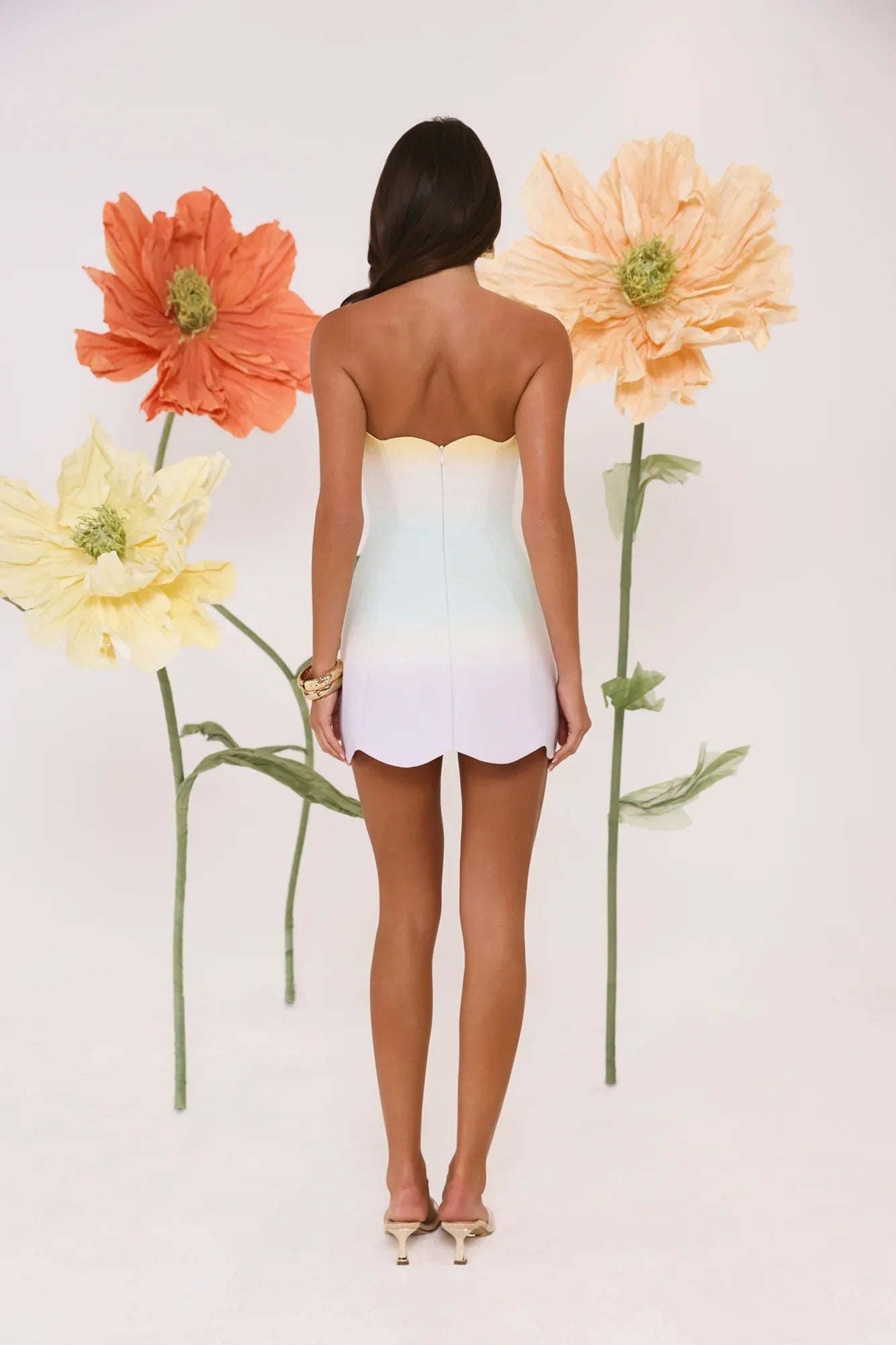 Dewdrop Dreams Strapless Mini Dress Ombre