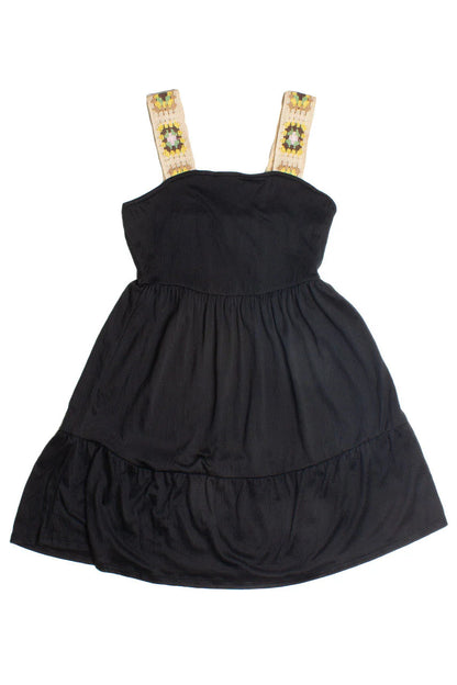 Black Crochet Strap Dress