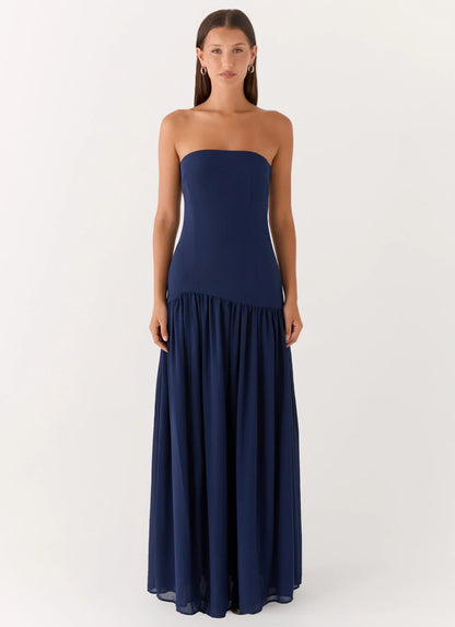 Eden Strapless Maxi Dress - Navy