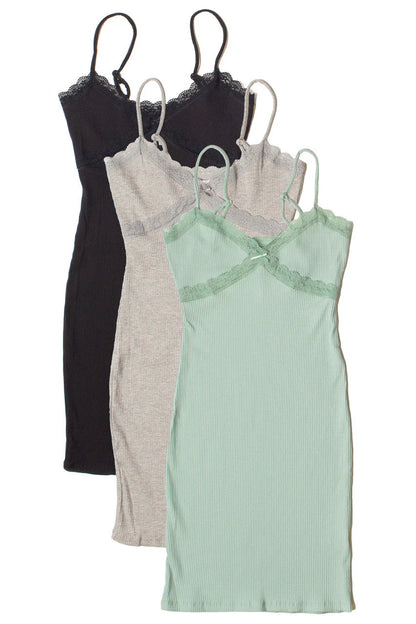 Bow & Lace Detail Mini Dress