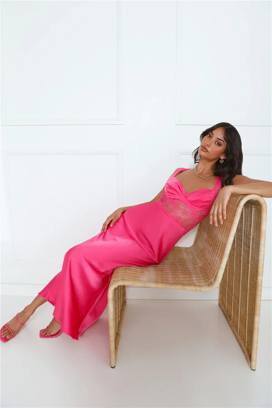 Permission To Party Satin Maxi Dress