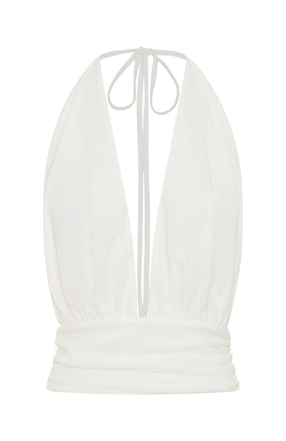 Dolce Dreams Halter Top Off White