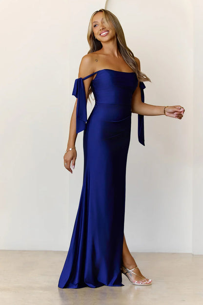 Whispers Of Dusk Off Shoulder Maxi Dress