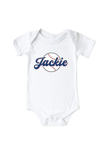 Personalized Ballpark Bros Graphic Bodysuit & Kids Tee | White