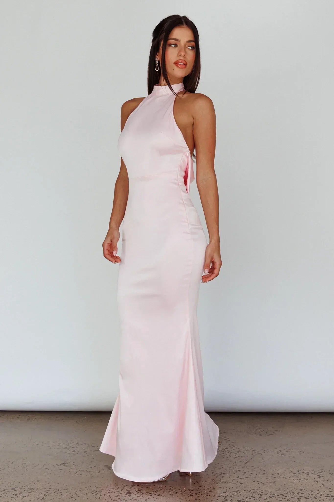 Fifth Avenue Bow Back Maxi Dress Baby Pink