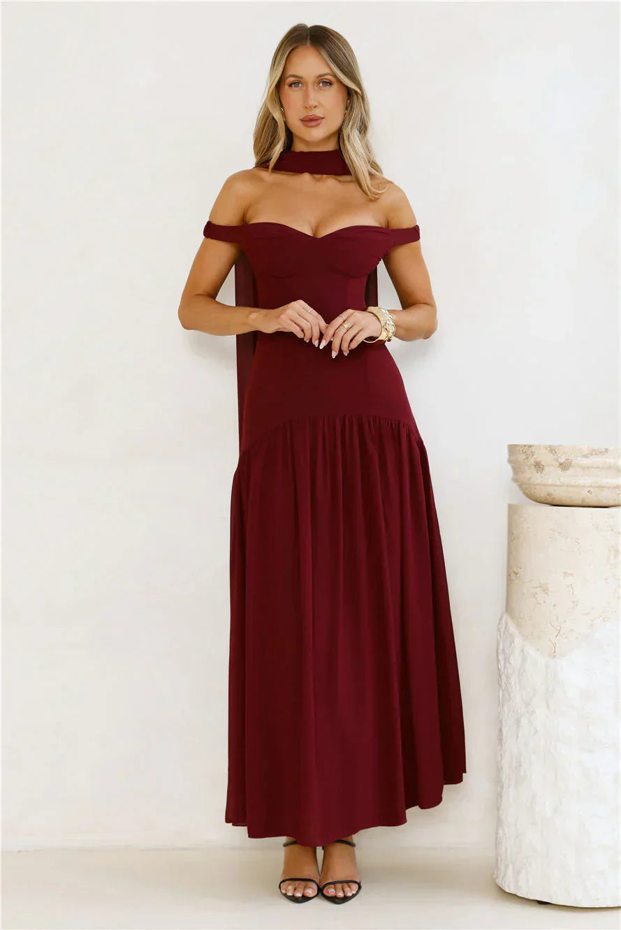 The Style Spotlight Off Shoulder Maxi Dress