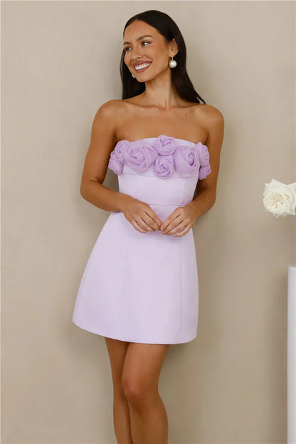 Wild Rose Affair Strapless Mini Dress