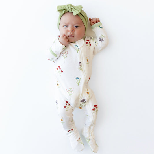 Zippered Footie in Wildflower