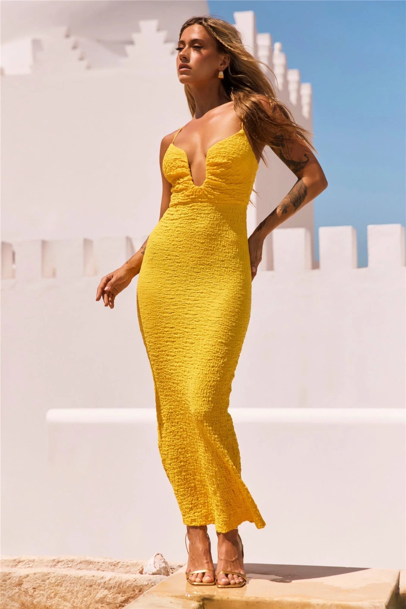 Sweet Talk Midi Dress - Yellow