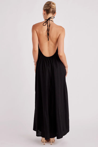 Alysse Halter Maxi Dress - Black