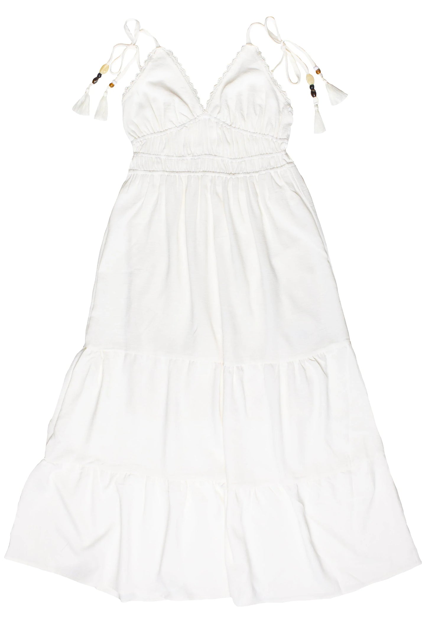 Beaded Tie Straps Maxi Dress