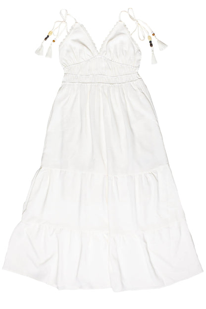Beaded Tie Straps Maxi Dress