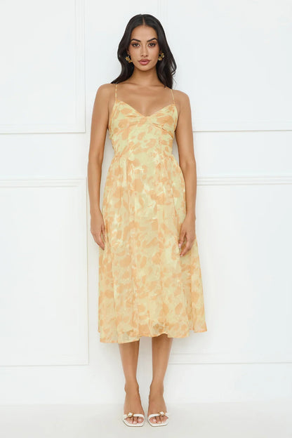 Fresh Nectar Midi Dress Yellow