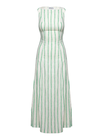 Lewisa Maxi Dress Green Stripe Petite