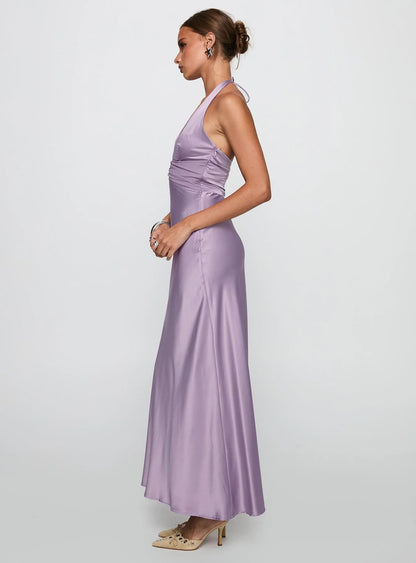 Rousseau Halter Maxi Dress Mauve