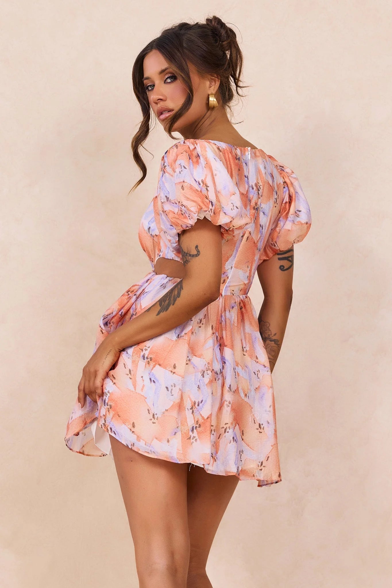 Woodington Sky Mini Dress - Orange