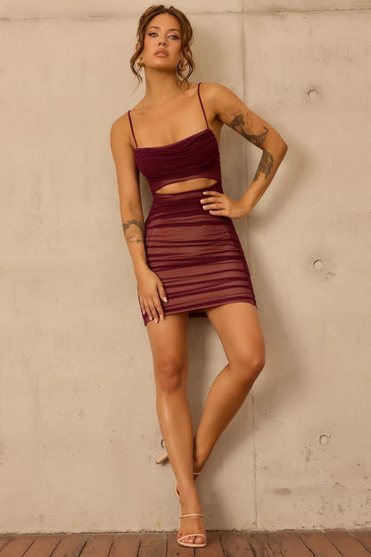 More Thoughts Mini Dress - Plum
