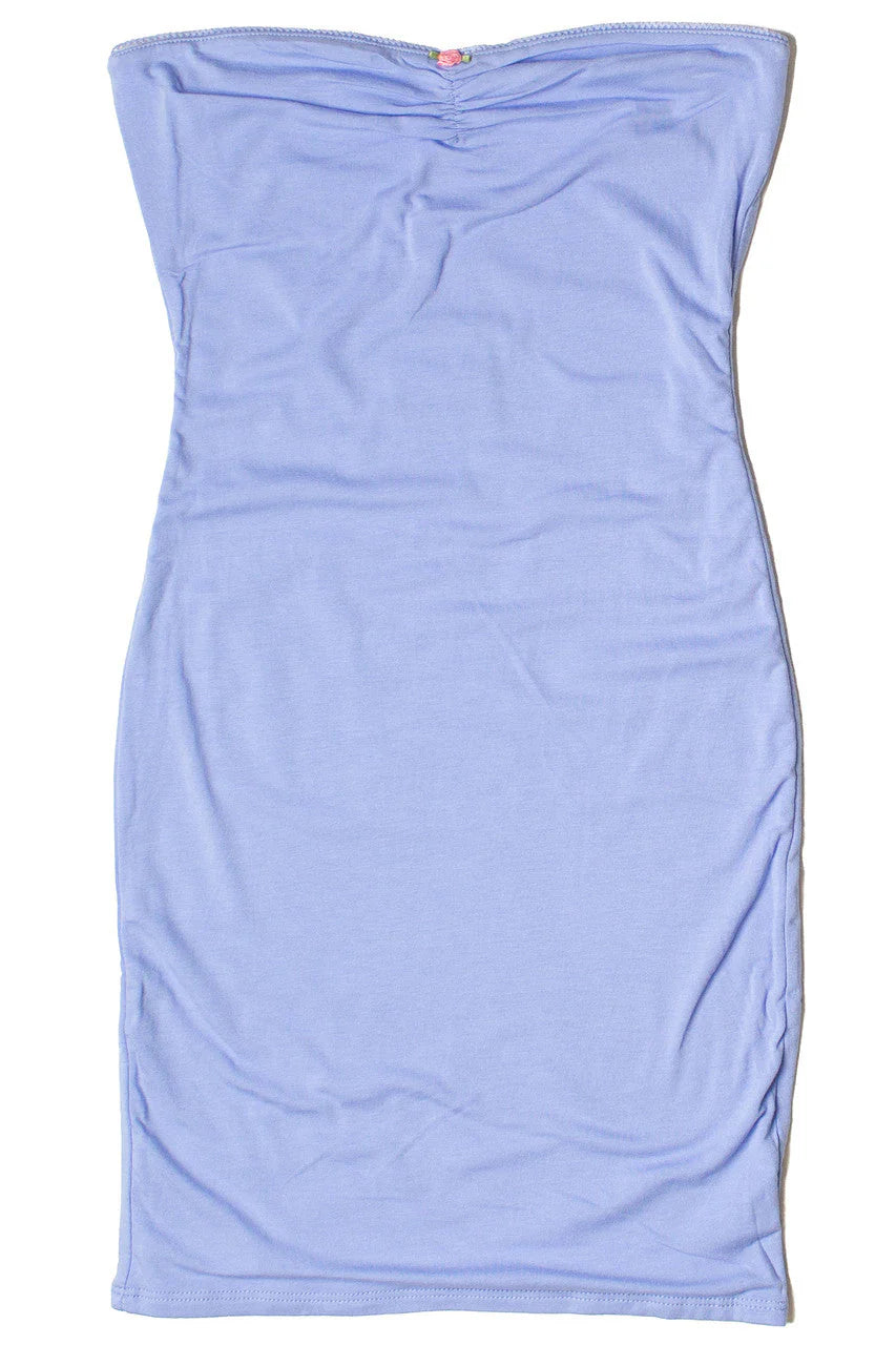 Rose Bud Strapless Bodycon Mini  Dress