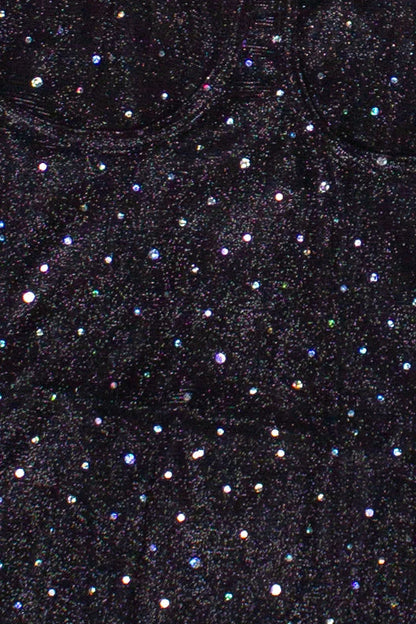 Holographic Glitter Bustier Mini Dress