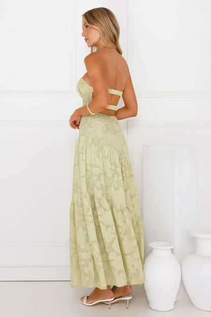 My Best Strapless Maxi Dress Sage