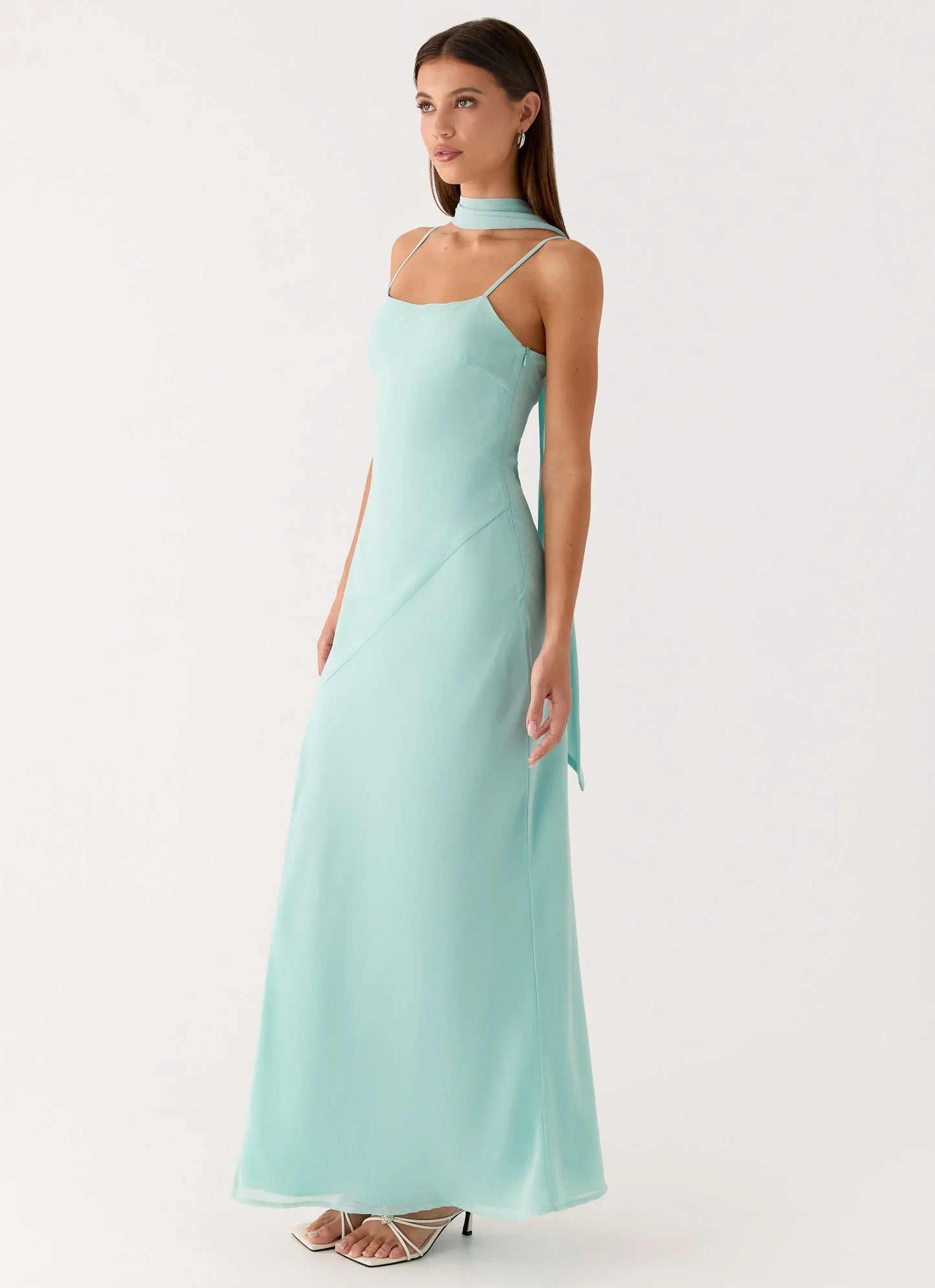 Eternelle Square Neck Maxi Dress - Teal