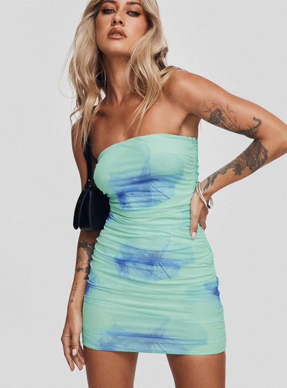 Kalena Mini Dress Blue Floral