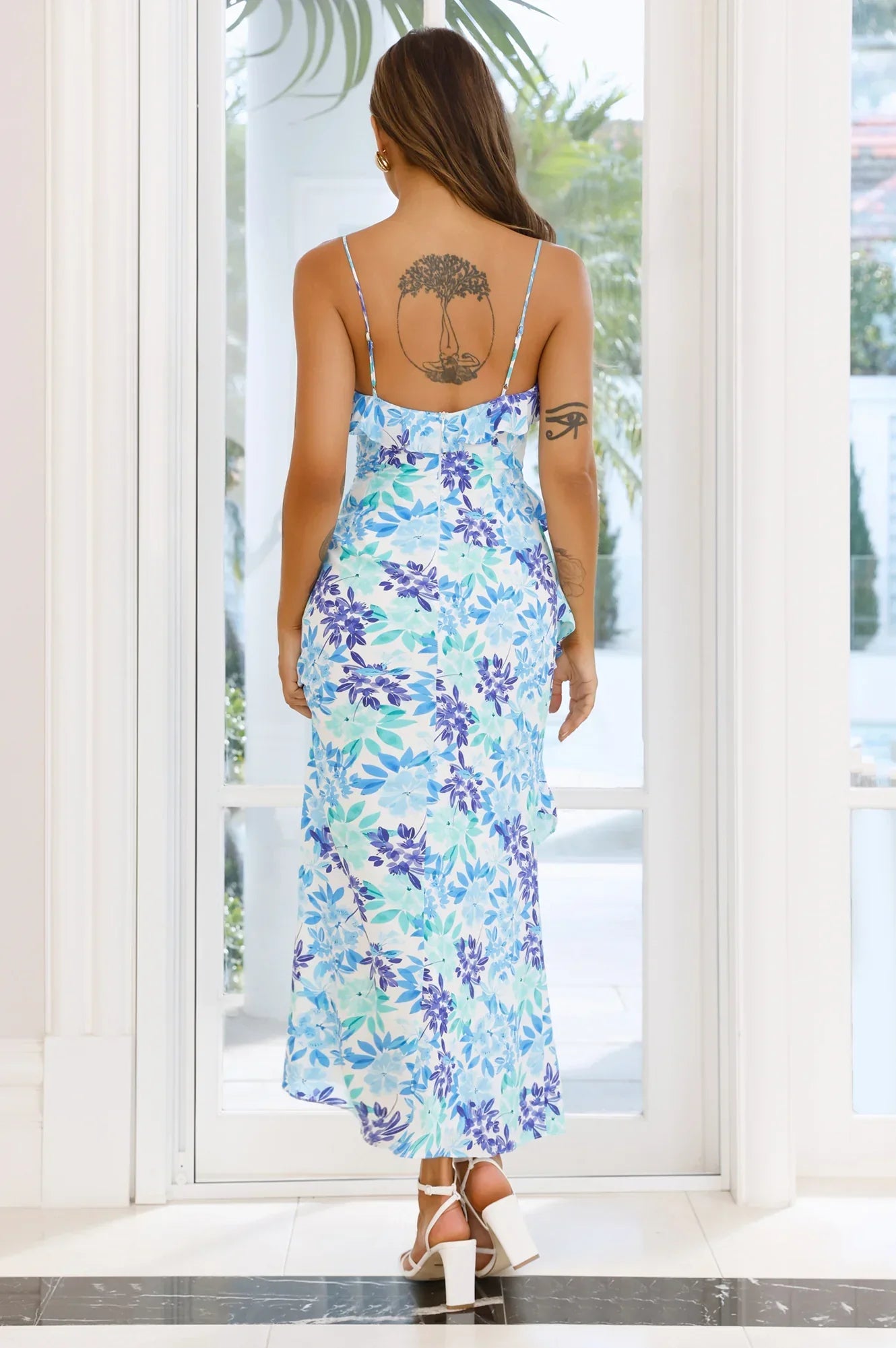 Blossom Waltz Maxi Dress Blue