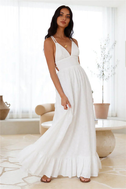 Crystal Clarity Maxi Dress White