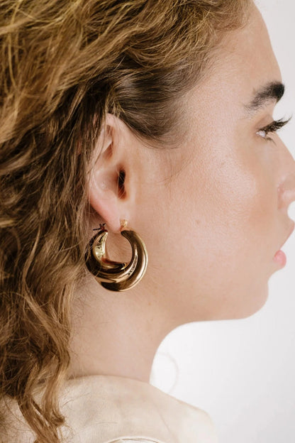 Crescent Swirl Hoop Earrings