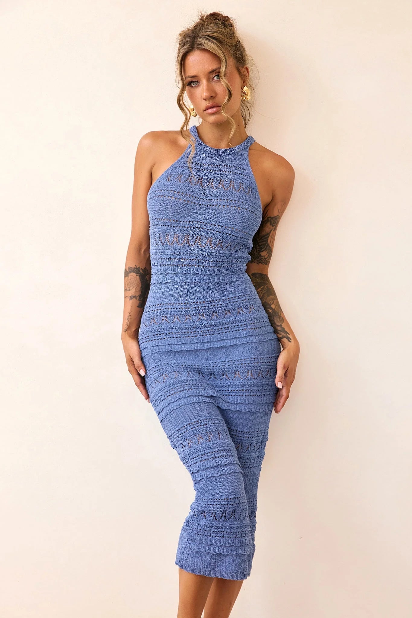 Kaila Knit Midi Dress - Midnight Blue