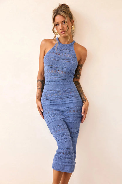 Kaila Knit Midi Dress - Midnight Blue