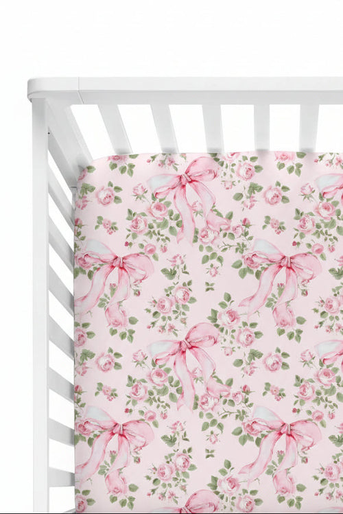 Bows in Bloom Crib Sheet