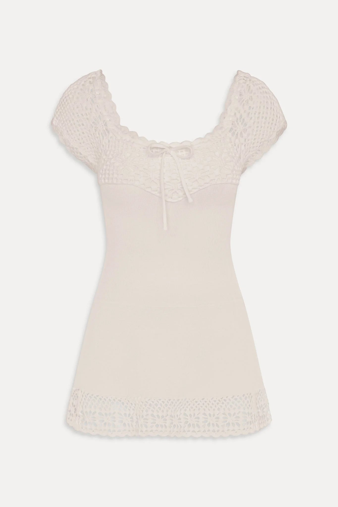 Lover Crochet Knit Mini Dress - White