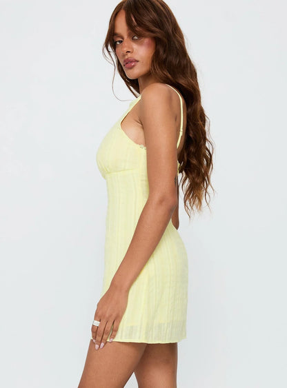 I Know Places Mini Dress Lemon