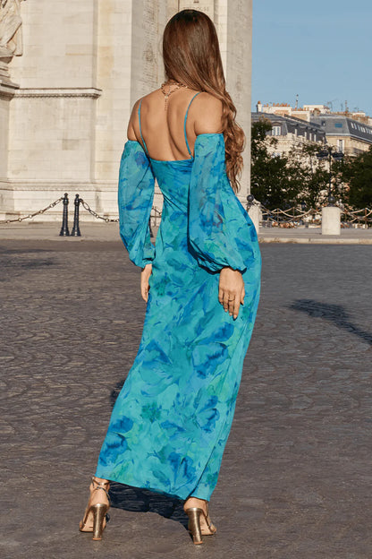 Charly Maxi Dress - Blue Floral