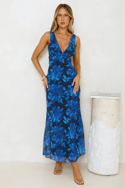Let's Twirl Maxi Dress Blue