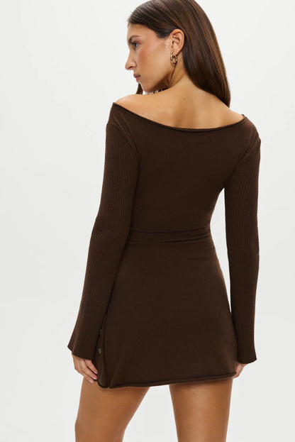 Elsa Off The Shoulder Mini Dress - Amber