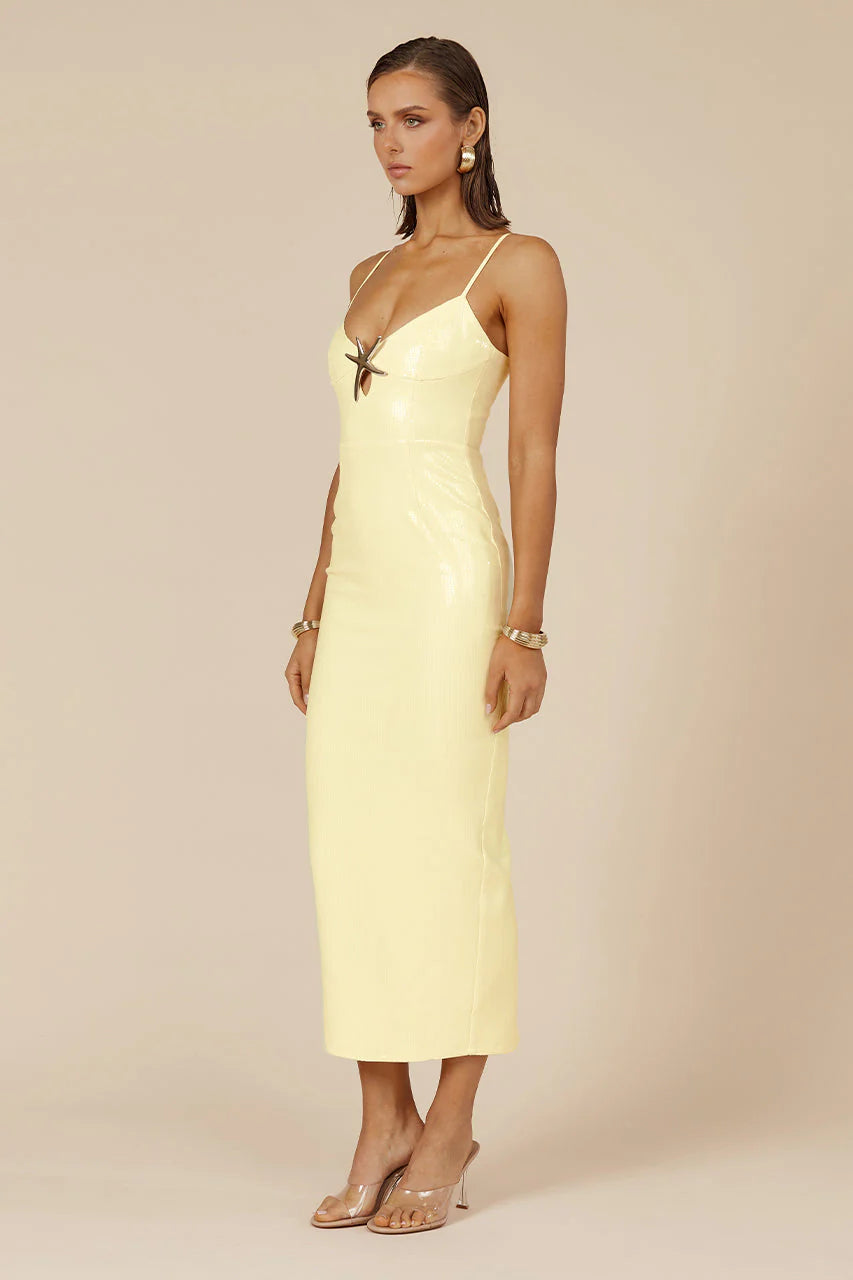 Benito Midi Dress - Lemon