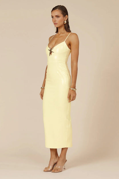 Benito Midi Dress - Lemon