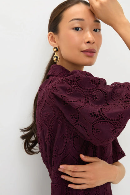 Winetasting Eyelet Delaney Dress