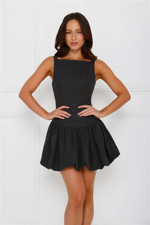 Burst Of Joy Bubble Mini Dress Black