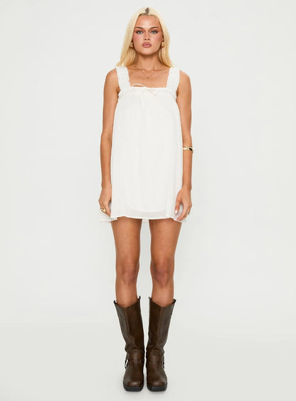 Cupids Bow Mini Dress White