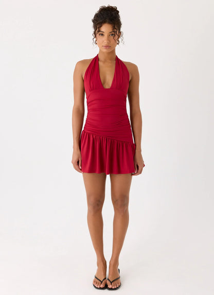 Esme Mini Dress - Red Magenta