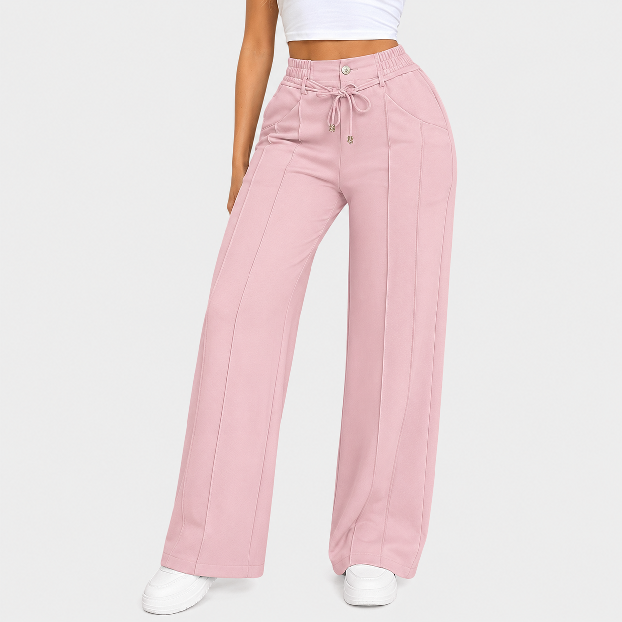 ⚡New Summer Drawstring High Waist Wide Leg Pants